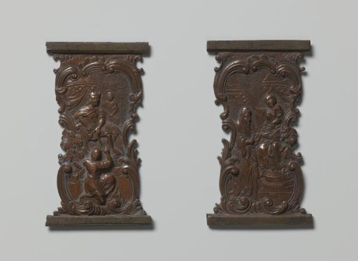 Models for brackets of a book clasp with Esther before Ahasuerus and Mordecai before Esther