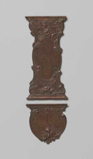 Model for a Bracket of a Book Lock with a Field of Interlaced Ornament Surrounded by Rococo Ornament