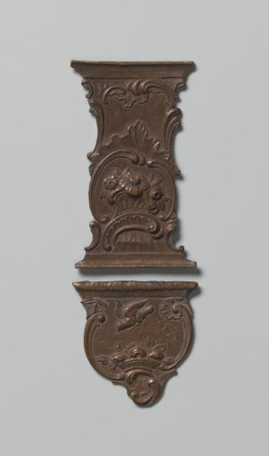Model for a Bracket of a Clasp and a Book Lock with Flowers within Rococo Ornament