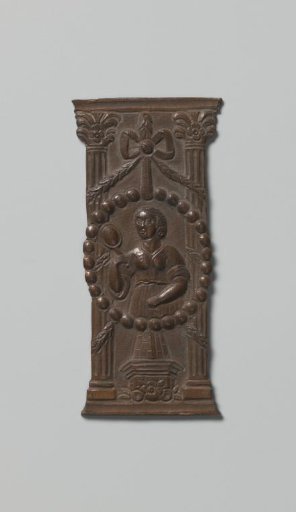Model for a handle of a book clasp with a lady with a mirror