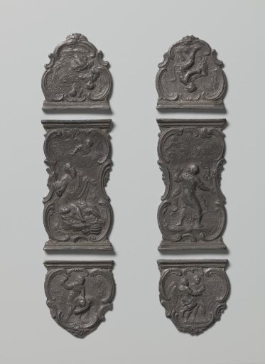 Models for clasps and brackets of book clasps with scenes from the Old Testament
