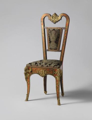 Chair of ebony veneer with Boulle marquetry