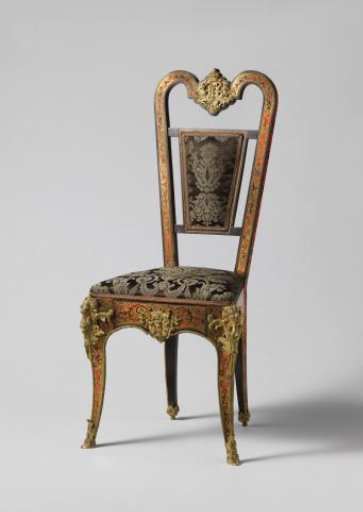 Chair of ebony veneer with Boulle marquetry