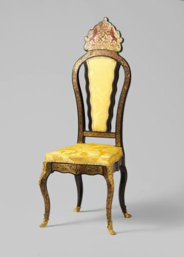 Chair of ebony veneer with Boulle marquetry