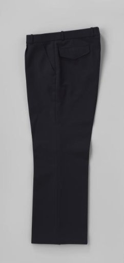 Long Trousers of Black Wool and Polyester