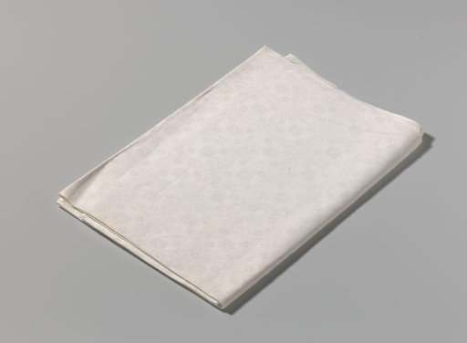 Tablecloth of linen damask with pelican motif