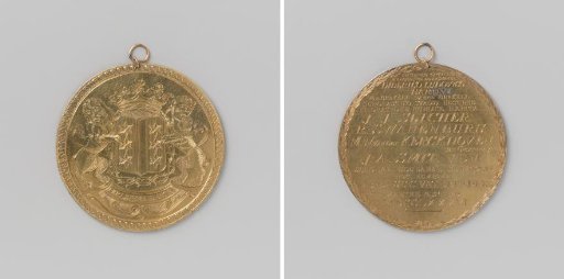 Latin School of Gouda, medal awarded to Diederik Louis, Baron van Brakell tot den Brakell upon his promotion