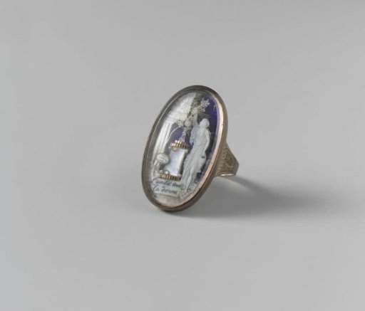Ring With Woman Offering Sacrifice On The Altar Of Love