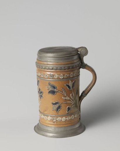 Tankard with flowers and ornamental borders