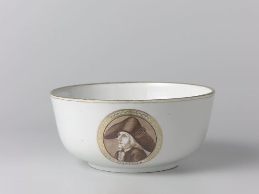 Bowl with an image of the Battle for Weesp and Gerardus Anthony Visscher