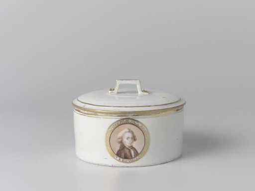 Sugar Bowl with an Image of the Battle at Oudekerk aan den Amstel and Pieter Leonard van der Kasteele