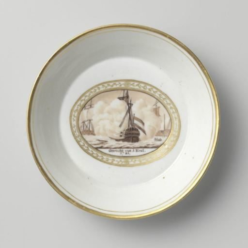 Saucer with an image of the Battle of J. Krul