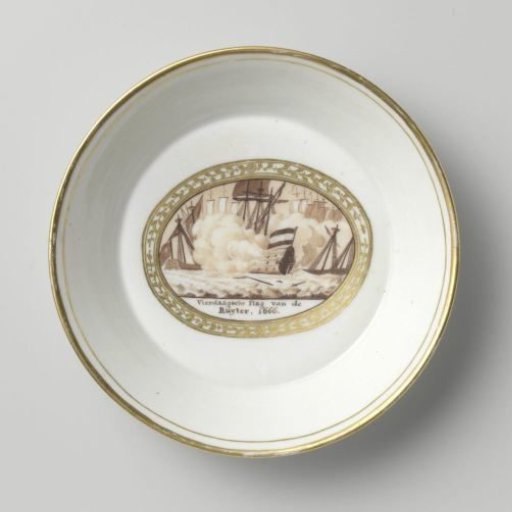 Saucer with an image of the Four Days' Battle