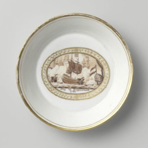 Saucer with an image of the Battle of Doggersbank