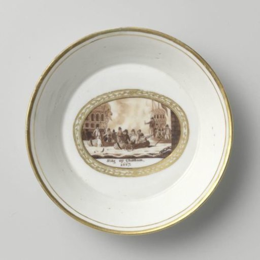 Saucer with an image of the Raid on the Medway