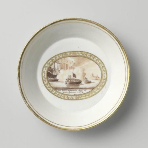 Saucer with an image of the capture of Den Briel by the Watergeuzen