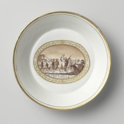 Saucer with an image of the Revolt of the Batavi