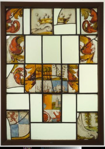 Heraldic Pane, Composed of Thirteen Fragments