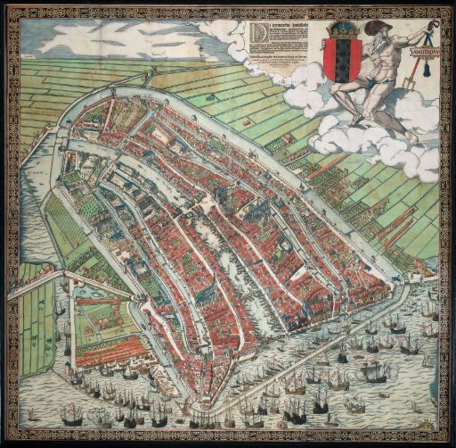 Map of Amsterdam in bird's-eye view, 1544