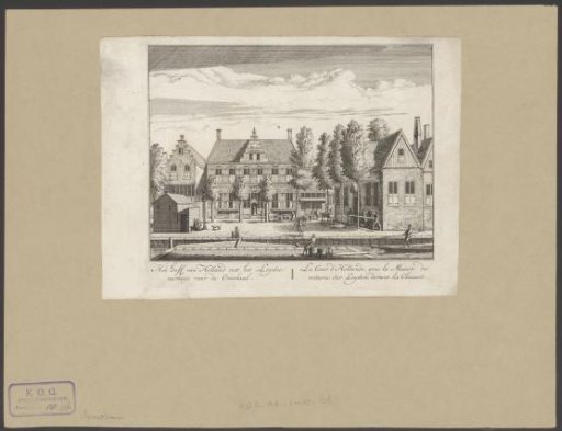View of the inn Het Hof van Holland and the ferry house at Leiden on the Overtoom in Amsterdam