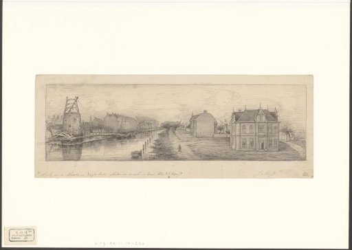 View of the construction of the Marnix- and Nassaukade and the demolition of the mill De Kraai