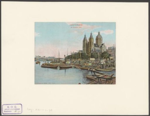 View of the Prins Hendrikkade with the Basilica of Saint Nicholas