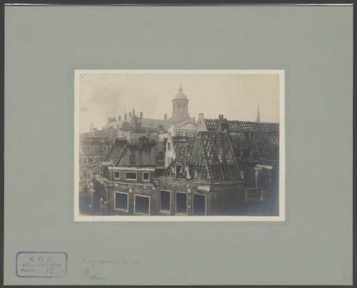 View of buildings being demolished on the Rokin