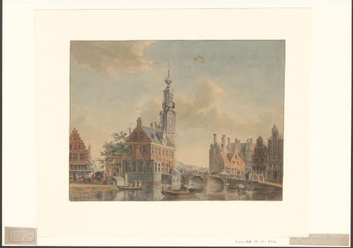 View of the Singel with the Munttoren, seen towards the entrance of the Reguliersbreestraat