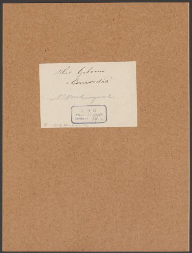 Text sheets about the building Concordia on the Nieuwezijds Voorburgwal