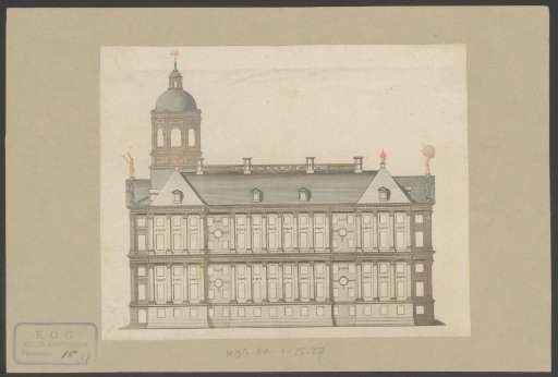 View of the left side facade of the Town Hall on the Dam