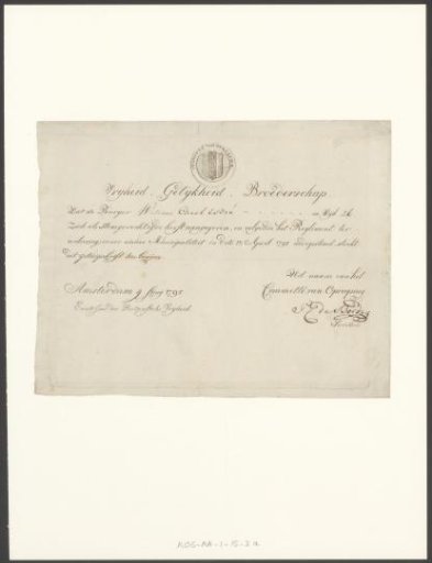 Certificate of a voting right