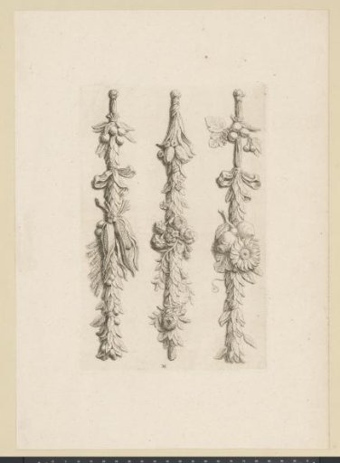 Three festoons with fruit, flowers, maize and leaves in the southern gallery of the Town Hall on the Dam