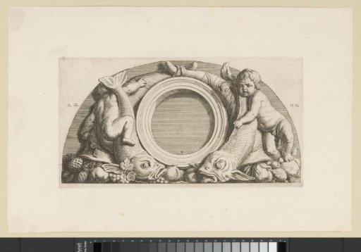 Lunette with putti, fish and cornucopias in the eastern gallery of the Town Hall on the Dam