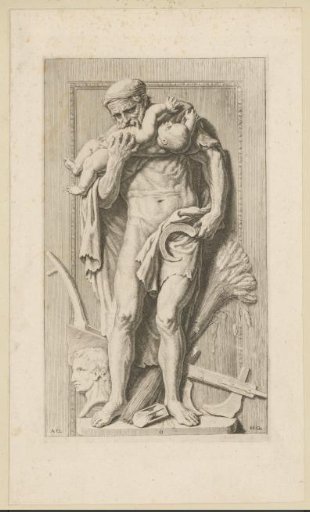 Statue of Saturn in the northern gallery of the Town Hall on the Dam
