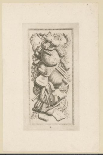 Relief with musical instruments for a pedestal in the western gallery of the Town Hall on the Dam