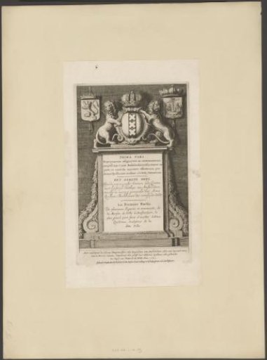 Pedestal with the coat of arms of Amsterdam