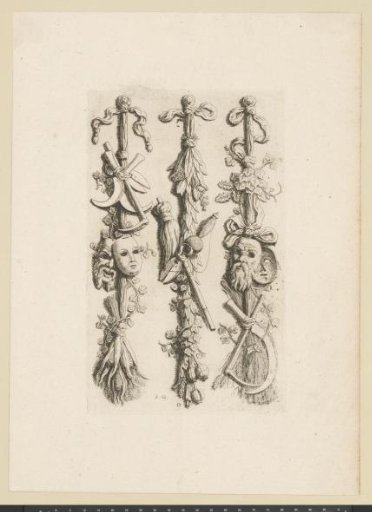 Three pilaster festoons in the northern gallery of the Town Hall on the Dam
