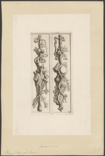Two pilaster festoons with toiletries, pearl necklaces, and flowers in the northern gallery of the Town Hall on the Dam