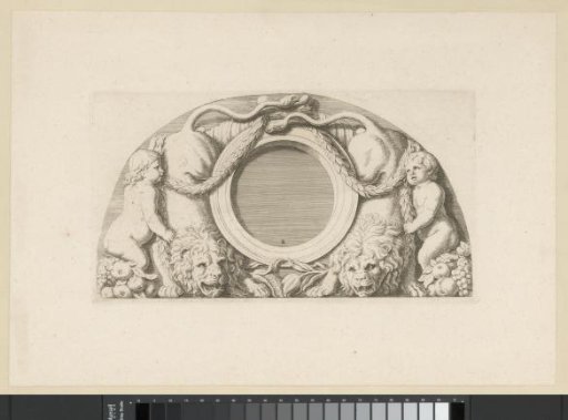 Lunette with putti, lions, and cornucopias in the eastern gallery of the Town Hall on the Dam