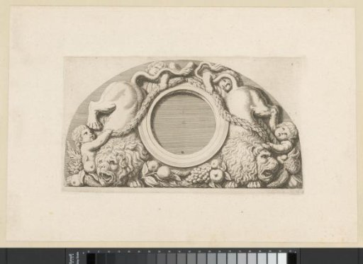 Lunette with putti, lions, and cornucopias in the eastern gallery of the Town Hall on the Dam