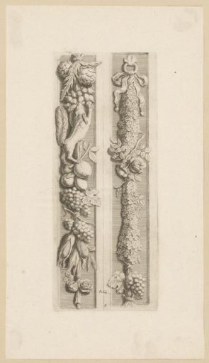 Pilaster festoon with squirrel, fruit, flowers, foliage, and maize between the gallery and the Burgerzaal in the Town Hall on the Dam