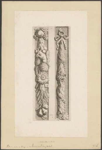 Pilaster festoon with squirrel, fruit, flowers, foliage, and maize between the gallery and the Burgerzaal in the Town Hall on the Dam