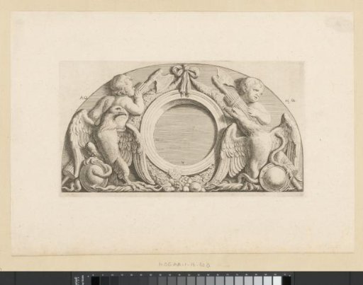 Lunette with putti, fasces, eagles, and snakes in the Burgerzaal of the Town Hall on the Dam