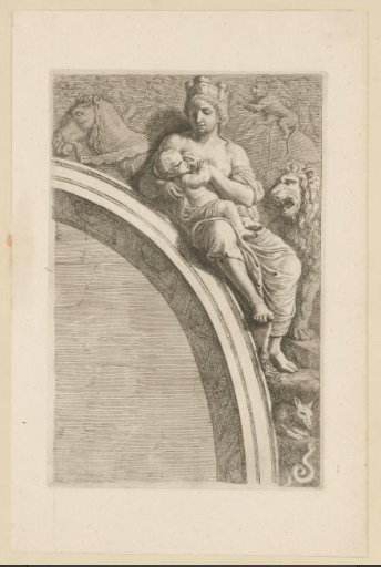 Relief with Cybele as the personification of the element Earth above the arch in the Burgerzaal of the Town Hall on the Dam
