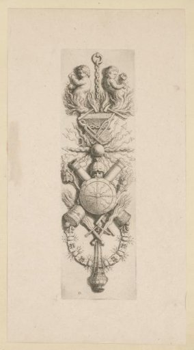 Festoon with attributes of the personification of the element Fire on the east side of the Burgerzaal in the Town Hall on the Dam