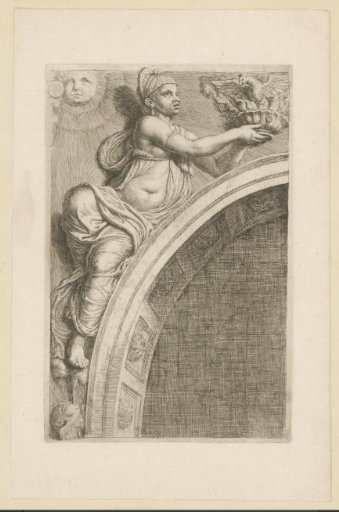 Relief with the personification of the element Fire above the arch on the west side of the Burgerzaal in the Stadhuis on the Dam