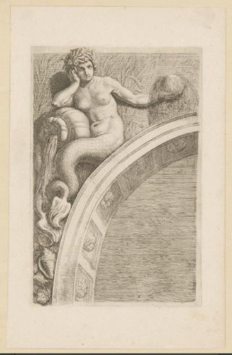 Relief with the personification of the element Water above the arch on the west side of the Burgerzaal in the Stadhuis on the Dam