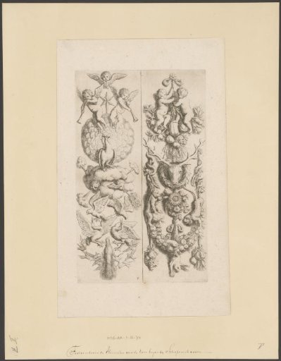 Festoons with attributes of the personifications of the elements Air and Earth on the east side of the Burgerzaal in the Stadhuis on the Dam