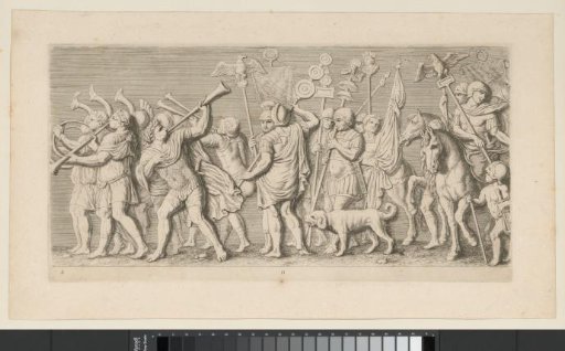 Frieze with the triumphal procession of Quintus Fabius Maximus on the mantelpiece in the Mayor's Chamber of the Town Hall on the Dam (second part)