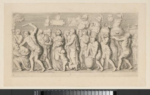 Frieze with the triumphal procession of Quintus Fabius Maximus on the mantelpiece in the Mayor's Chamber of the Town Hall on the Dam (fourth part)